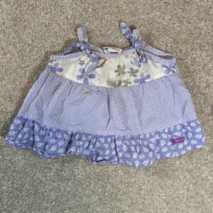 Naartjie Kids Baby Girls Purple Elephant Print Tank Top 3/6 Months